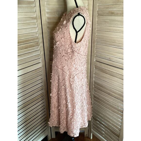 Sportmax Defile Pink 3 D Floral Appliqué Fit and Flare Formal Dress L -XL - Picture 4 of 12